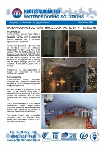 Basement Waterproofing, Royal Court Hotel, Bath Basement Waterproofing, Royal Court Hotel, Bath