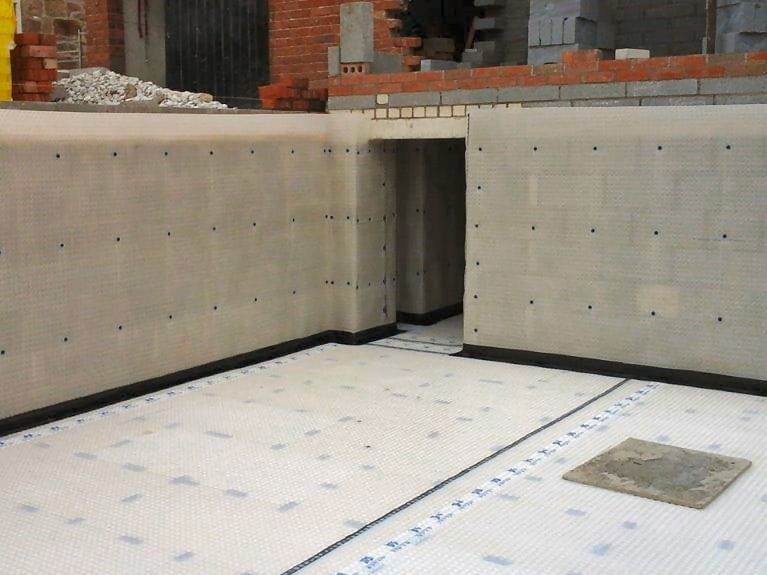 Cavity Drain Membrane and Sump Chamber.