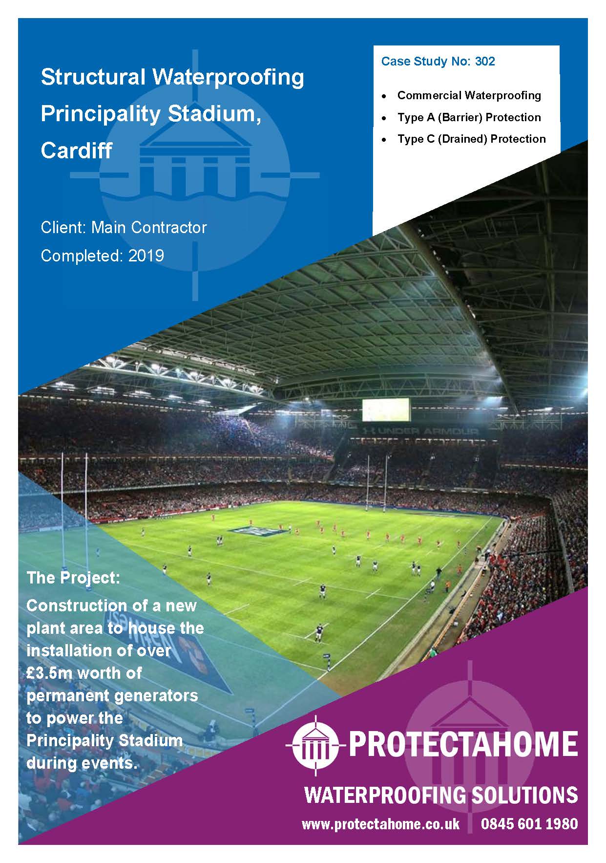 Structural Waterproofing, Principality Stadium, Cardiff