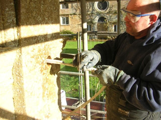 Cintec Sock Anchor Being Installed by Protectahome Technician