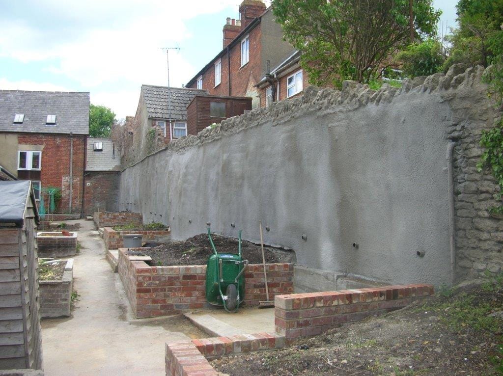 Completed Retaining Wall With Finish