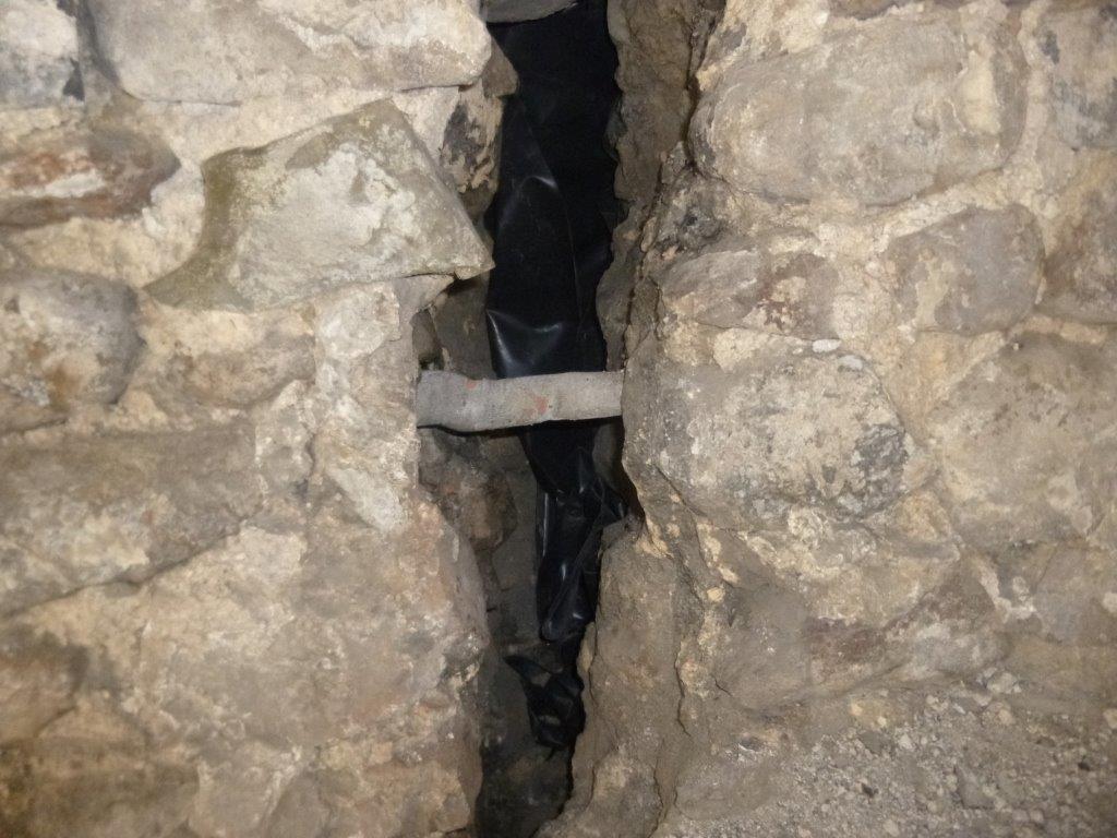 Cintec Consolidation Anchor installed to fractured stone wall. Crack to be later grouted.