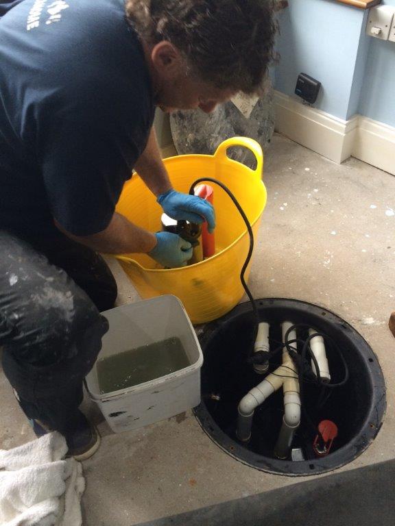 Protectahome Technician undertaking a Sump and Pump Service