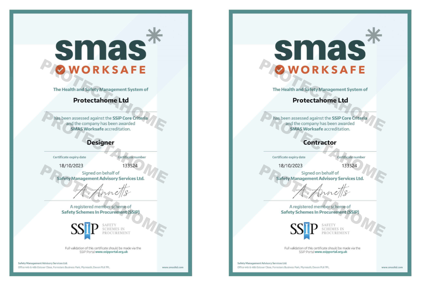 SMAS Certificate