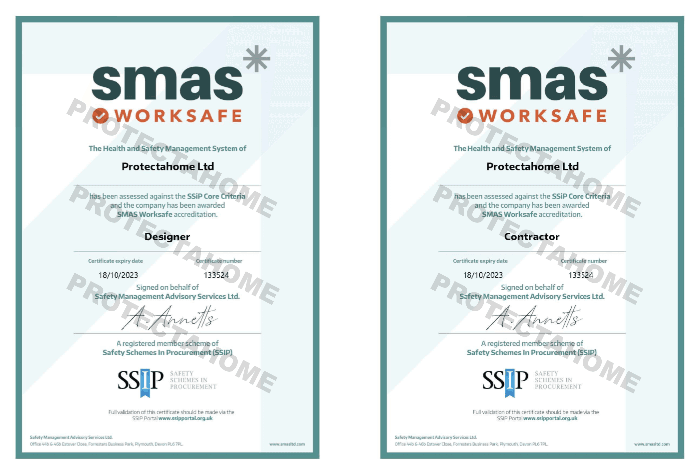 SMAS Certificate